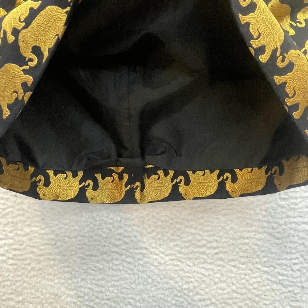 J Crew Skirt Womens 00 Black Gold Elephant Jacquard Brocade Mini Lined E3693 - Picture 5 of 10